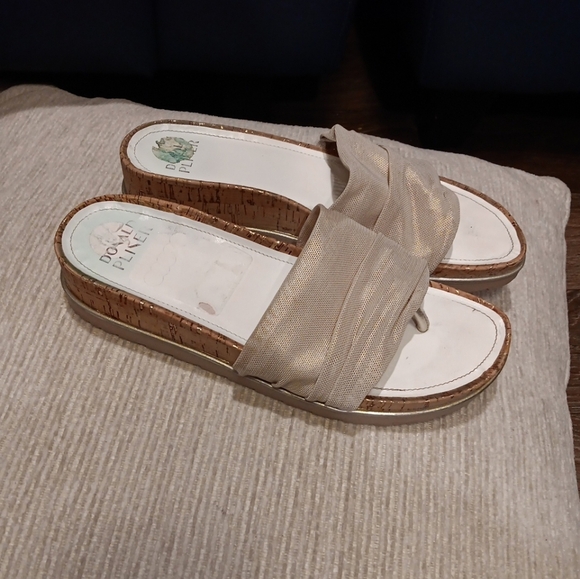 Donald Pliner Caity Stretch Fabric Platform Wedge Sandals US 8 M - Picture 2 of 5